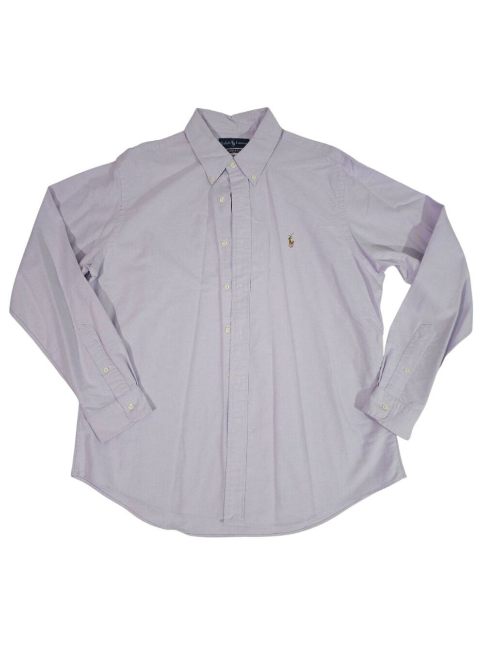Ralph Lauren Purple Long Sleeve Button-Down Shirt Custom Fit XL Mens Polo Logo